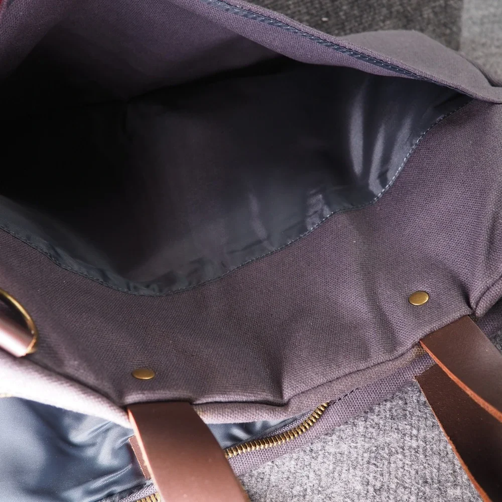 Line of Trade Canvas Briefcase Messenger Bag Gray Laptop Work Travel